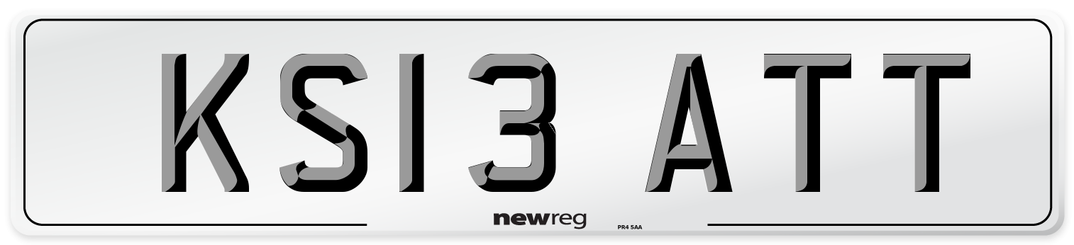 KS13 ATT Number Plate from New Reg
